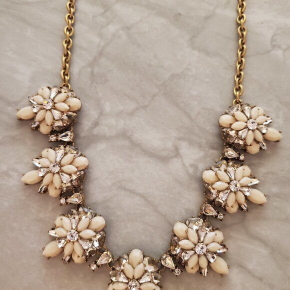 💕 J.Crew Rhinestone Crystal Cluster Stacked Statement Wedding Bridal Necklace - Picture 4 of 16